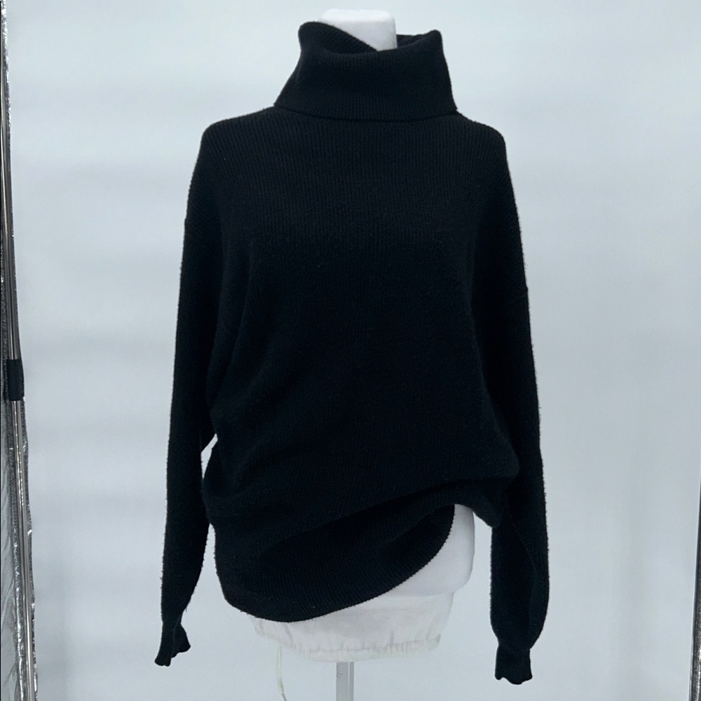 Free People women’s Ribbed Turtleneck Sweater Black Size XSmall - Picture 4 of 13